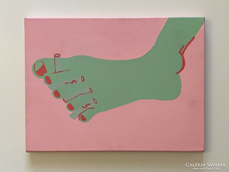 Painted toenails modern retro painting without frame 40 x 30 cm