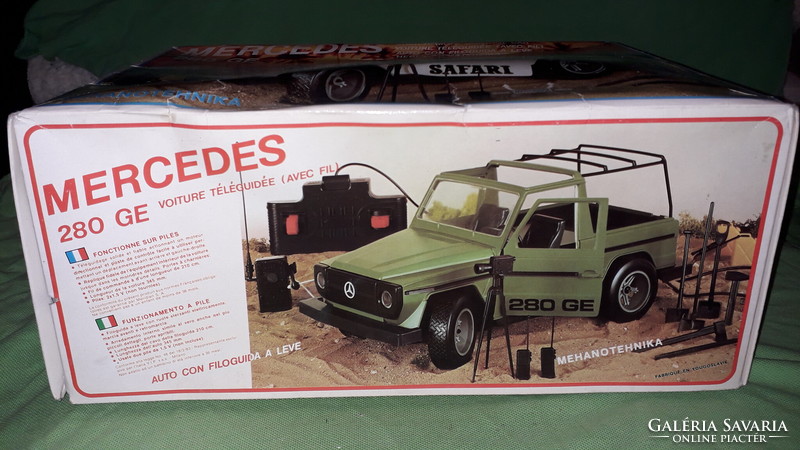 Old Yugoslavian mechanical engineering Mercedes 280 ge wire remote toy car in incredible condition