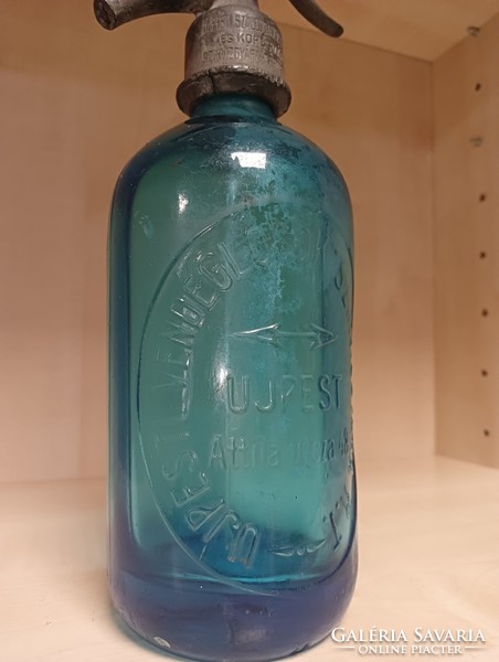 Újpest restaurateurs blue soda bottle