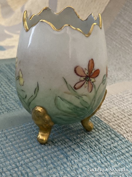 Antique Limoges cracked egg vase