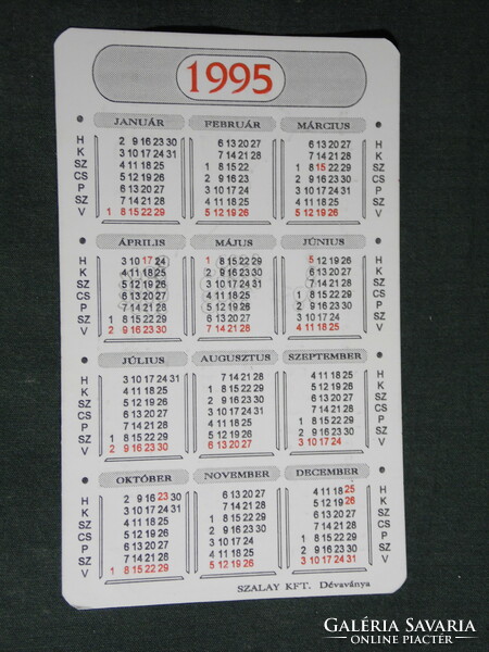 Card calendar, holiday, istvánné pech flower gift dealer, barcs, graphic artist, 1995, (5)