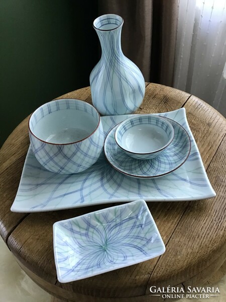 Handmade Japanese porcelain set in one, marked