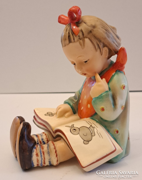 Antique hummel little girl reading, pair of little boys reading, tmk1, marked, large size, excellent condition