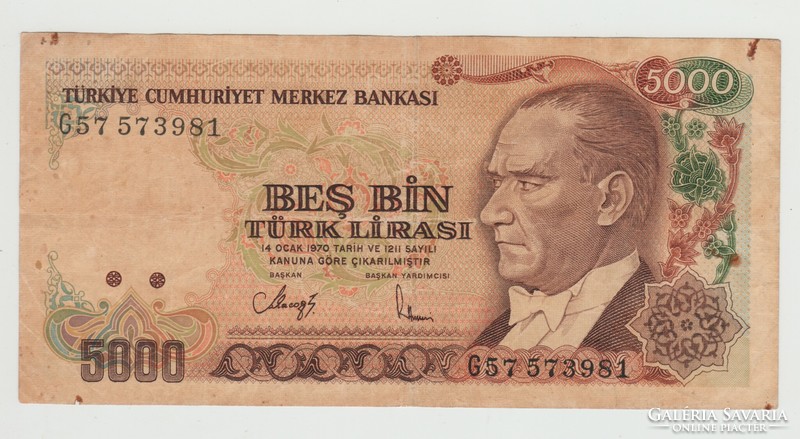 Turkish lira 5000