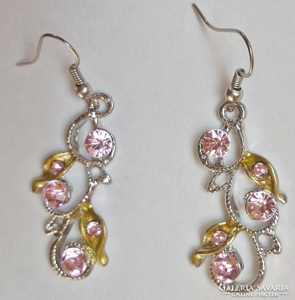 Pink butterfly stone set necklace earrings