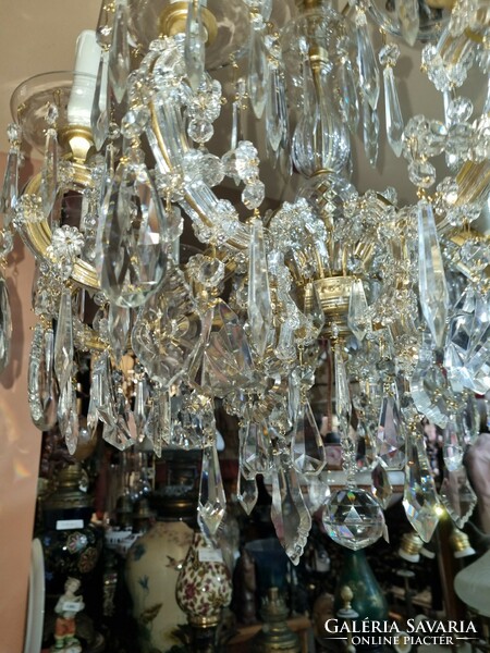 Old renovated 10-branch crystal chandelier