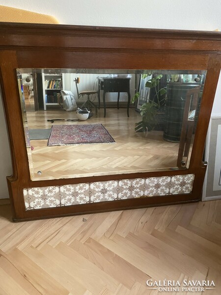 Antique mirror with tiles - unique piece