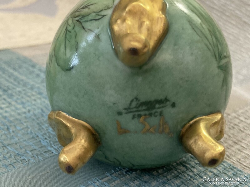 Antique Limoges cracked egg vase