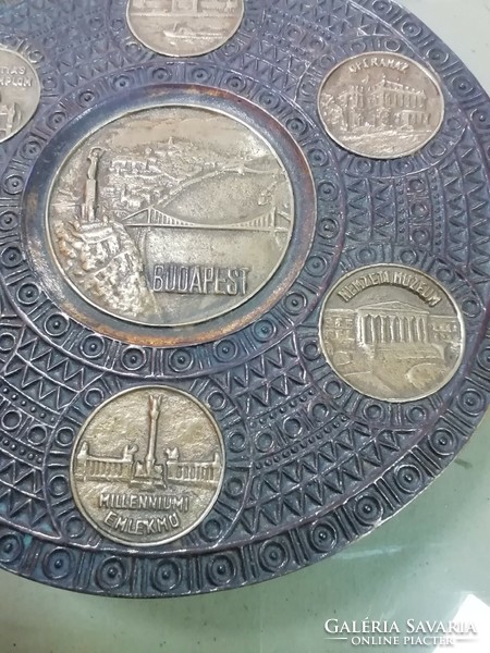 Bronze wall decoration with landmarks of Budapest