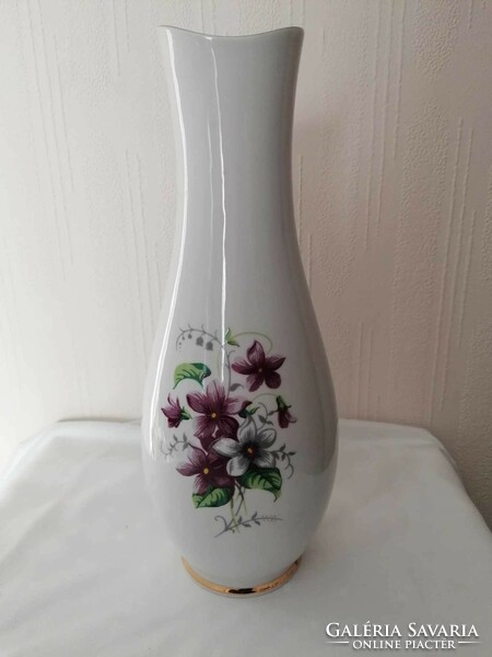 Hollóházi violet patterned vase 29 cm