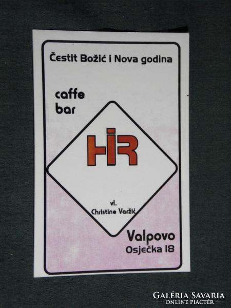 Kártyanaptár, Horvátország, Valpovo, Valpó, Hír Caffe Bar, 1996,   (5)