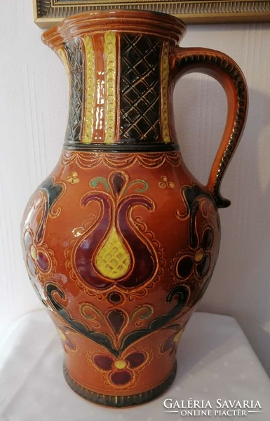 Gmundner large, Austrian hand-painted floor vase 50 cm