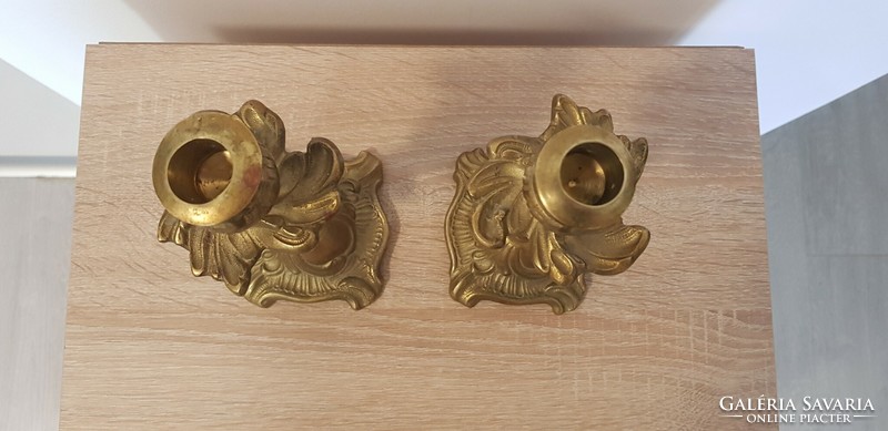 Pair of copper candle holders