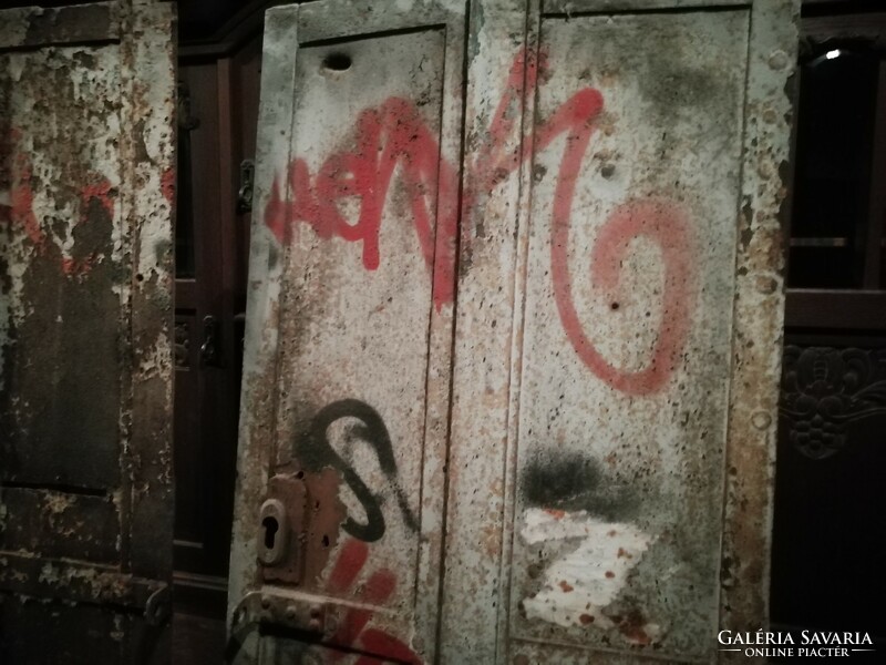 Old iron door, workshop door, 2 pcs