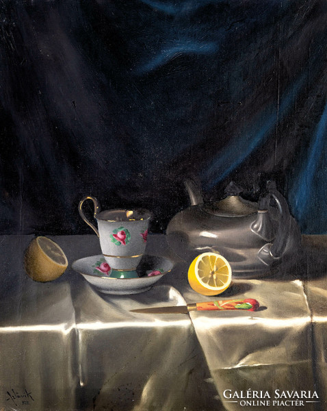 Slavic decoration - table still life with lemon