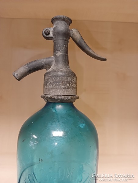 Újpest restaurateurs blue soda bottle