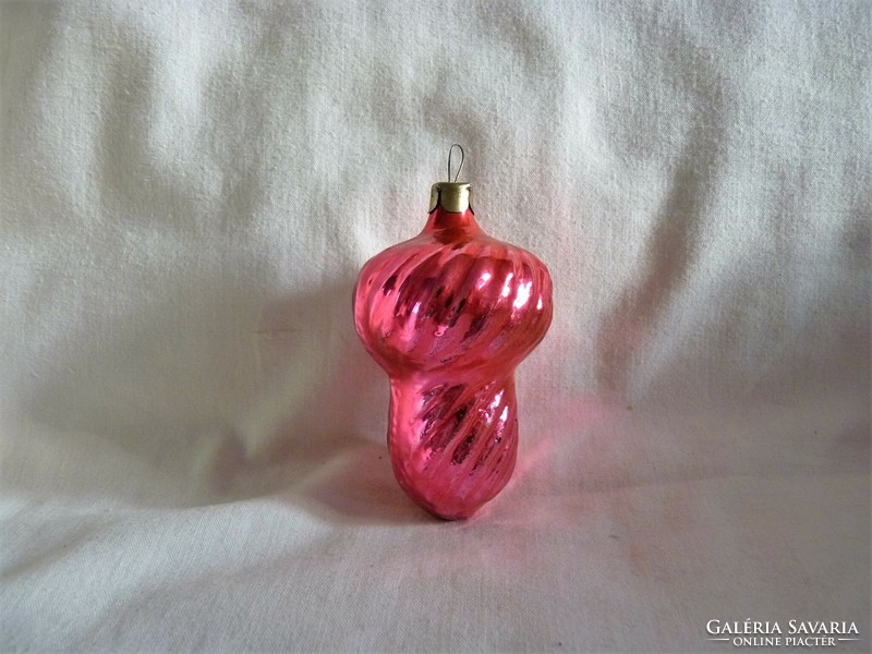 Old glass Christmas tree decoration - acorn! (2)