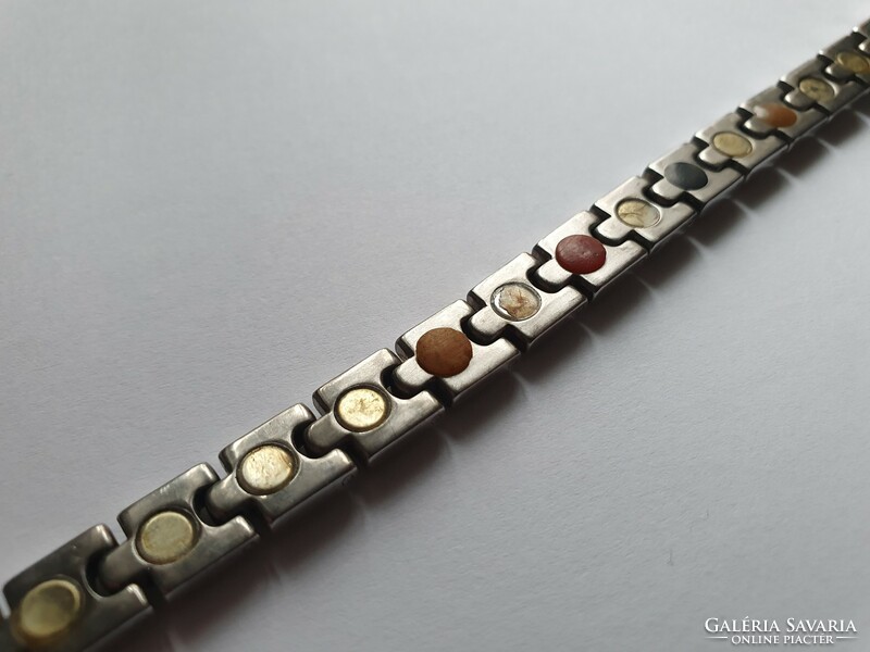 Women's magnetic, stone, healing titanium bracelet