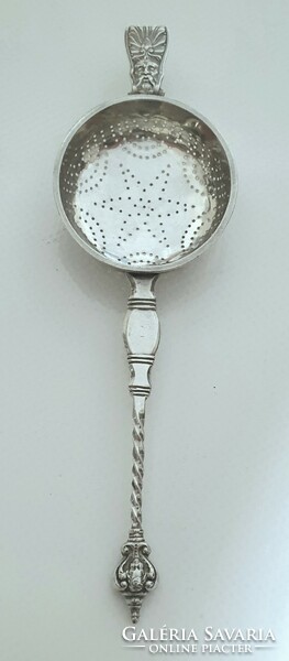 Antique silver (800) tea strainer 1866