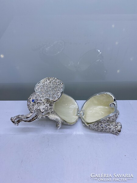 Elephant jewelery holder encrusted with crystal stones