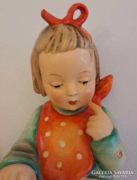 Antique hummel little girl reading, pair of little boys reading, tmk1, marked, large size, excellent condition