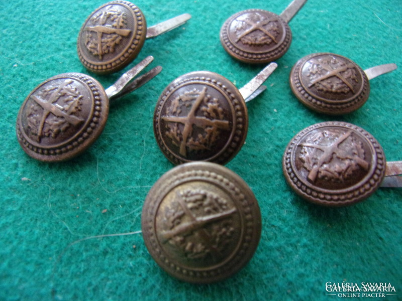 8 metal bronze colored buttons
