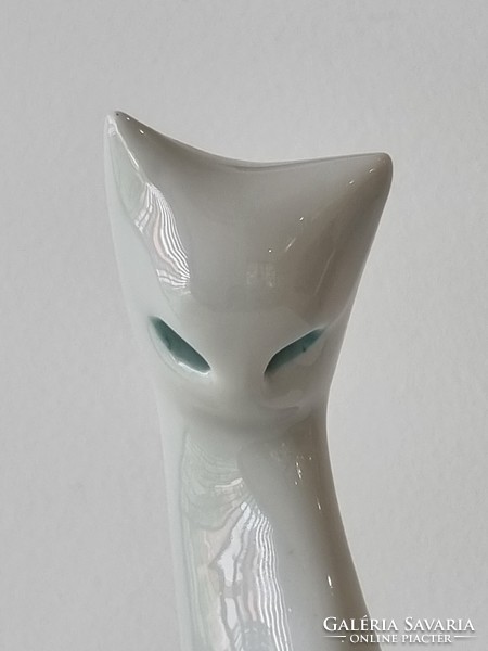 Art Deco Cmielow lengyel porcelán cica -gyűjtői ritkaság