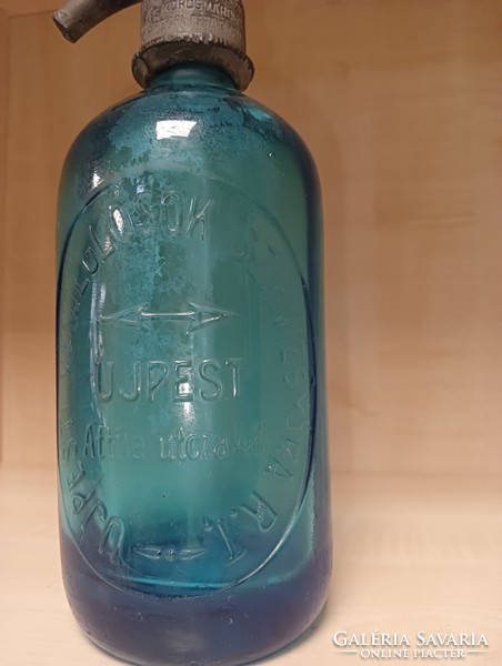 Újpest restaurateurs blue soda bottle