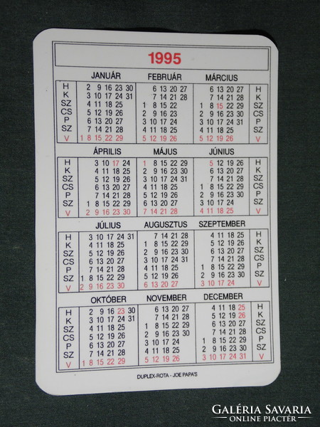Card calendar, Zoltán Cérep, printing industry editor, Pécs, graphic artist, 1995, (5)