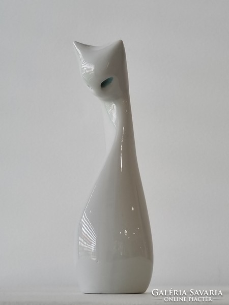 Art Deco Cmielow lengyel porcelán cica -gyűjtői ritkaság