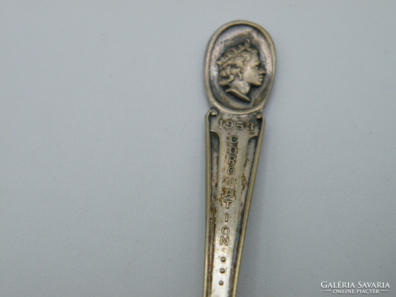 Uk0091 silver plated ii. Queen Elizabeth of England coronation commemorative spoon 1953