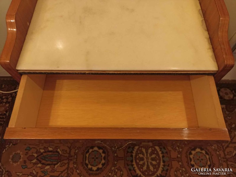Inlaid chest of drawers and nightstands with marble slabs