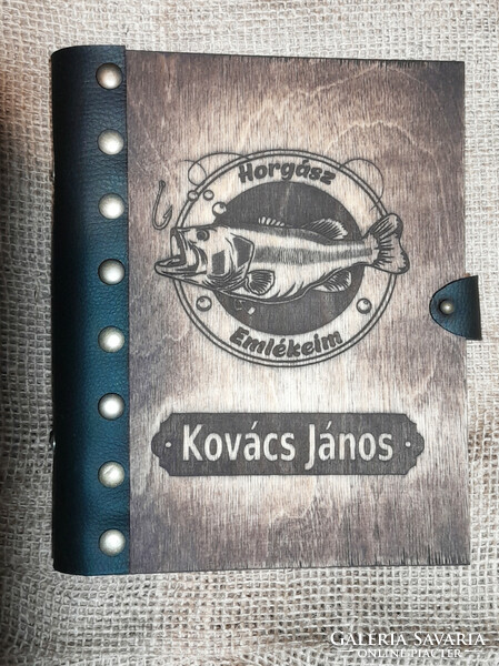 Wooden name photo album for anglers