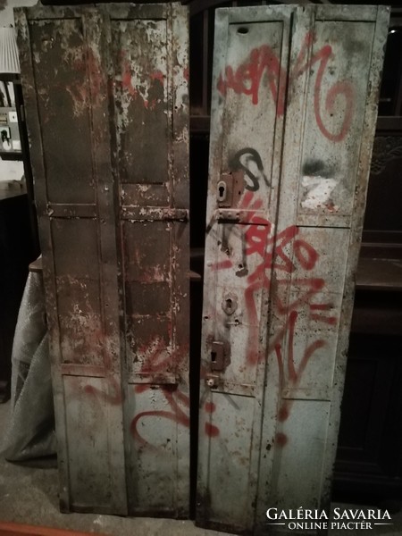 Old iron door, workshop door, 2 pcs