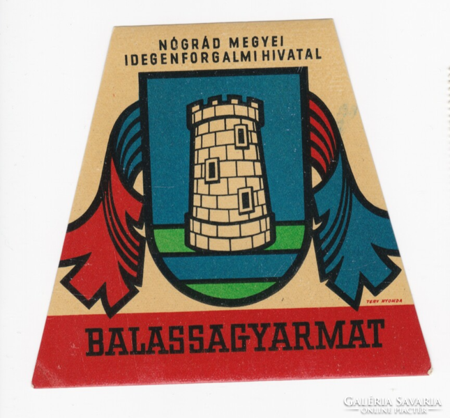 Balassagyarmat Nógrád Megyei Idegenforgalmi Hivatal - az 1960-as évekből származó bőrönd címke