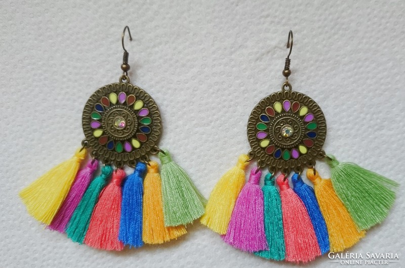 Colorful tassel earrings called Rainbow fantasy