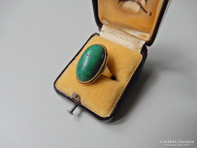 14K gold ring with a real turquoise stone