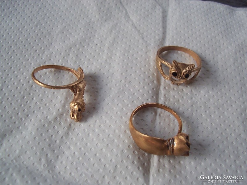 3 small animal rings for sale