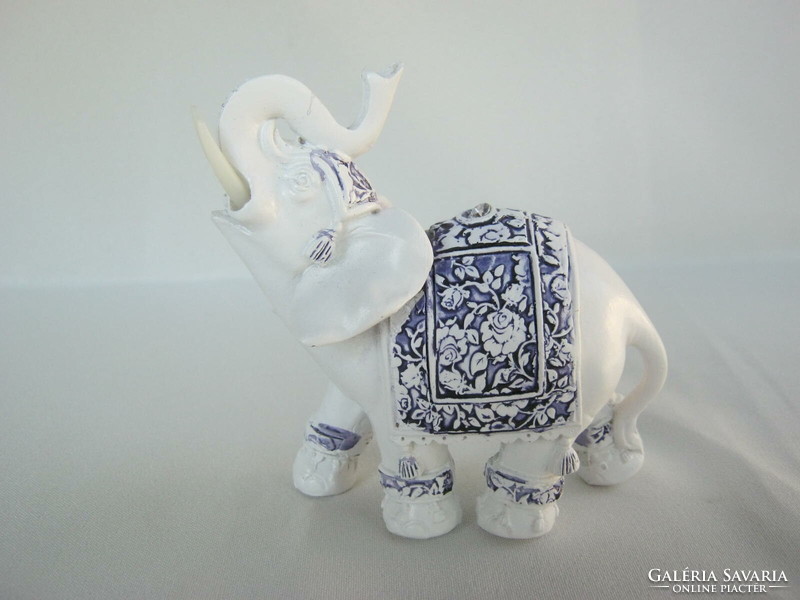 Elephant figurine with blue decoration