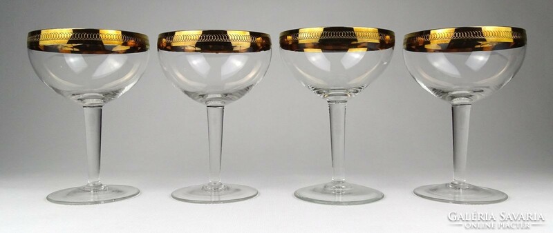 6369 Set of 4 beautiful cocktail glasses with gilded edges