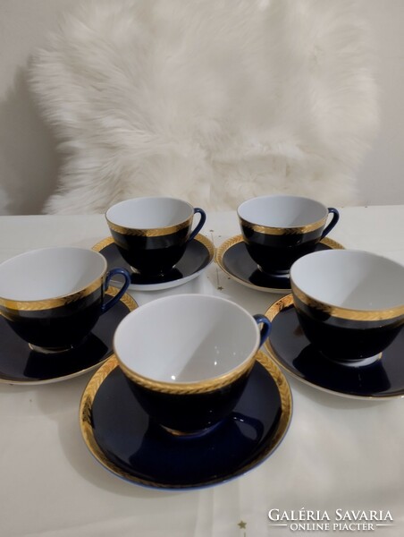 Russian Lomonosov porcelain coffee set for 5 people