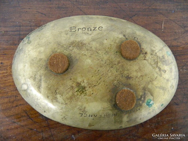 Antik jelzett szecessziós francia bronz kínáló / ékszertartó