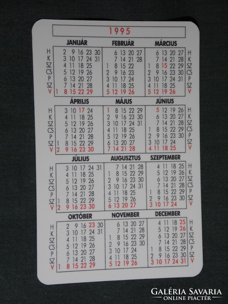 Card calendar, electrician Tibor Szabó, Pécs, 1995, (5)