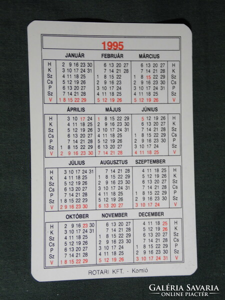 Card calendar, drava piért paper stationery shop, Pécs, 1995, (5)