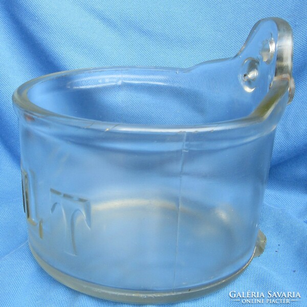 Old glass salt shaker 14.5 cm high, diameter 15 cm.