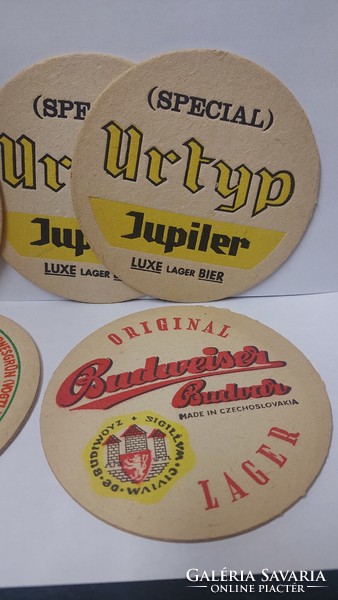 6 beer coasters in one Budweiser, Jupiler, Wernesgrüner