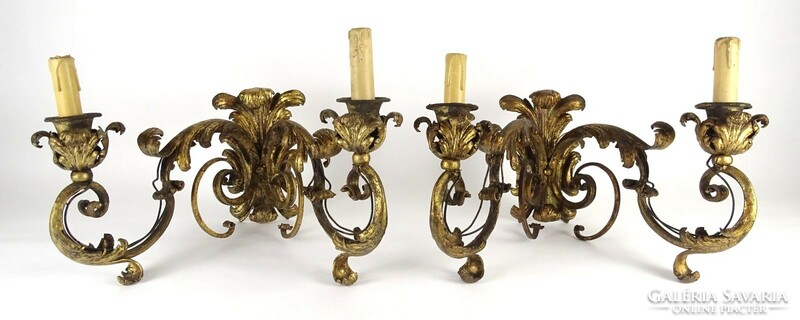 1K380 Antique 10 Arm Fire Gilt Capital Size Castle Chandelier with Wall Arms