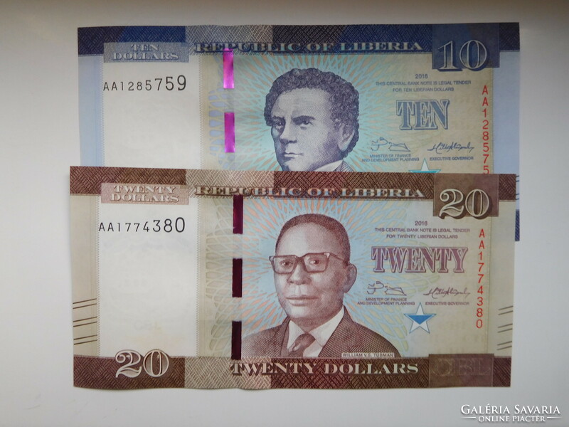 Liberia $ 10-20 2016 unc