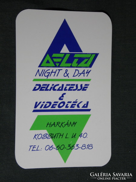 Kártyanaptár, Delta delicatesse videotéka üzlet, Harkány ,1995,   (5)