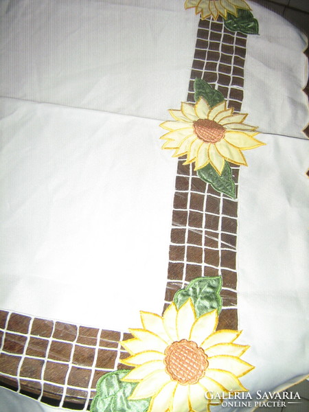 Beautiful vintage cut special sunflower tablecloth
